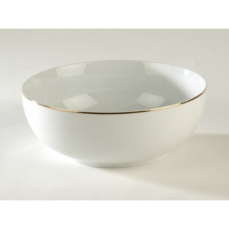 Saladier porcelaine filet or