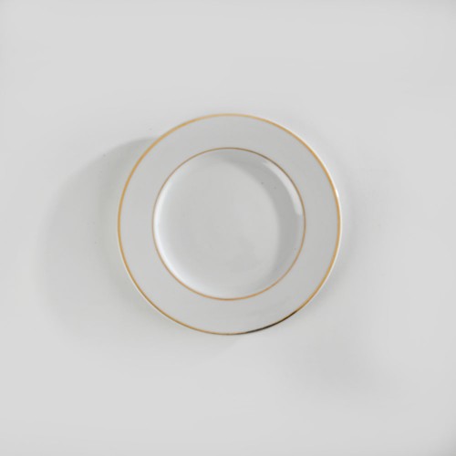 Assiette dessert filet 'Elegance' doré dore en porcelaine - L