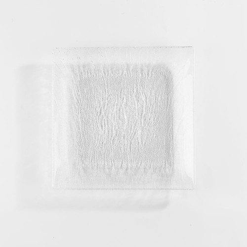 Assiette plate carrée en verre
